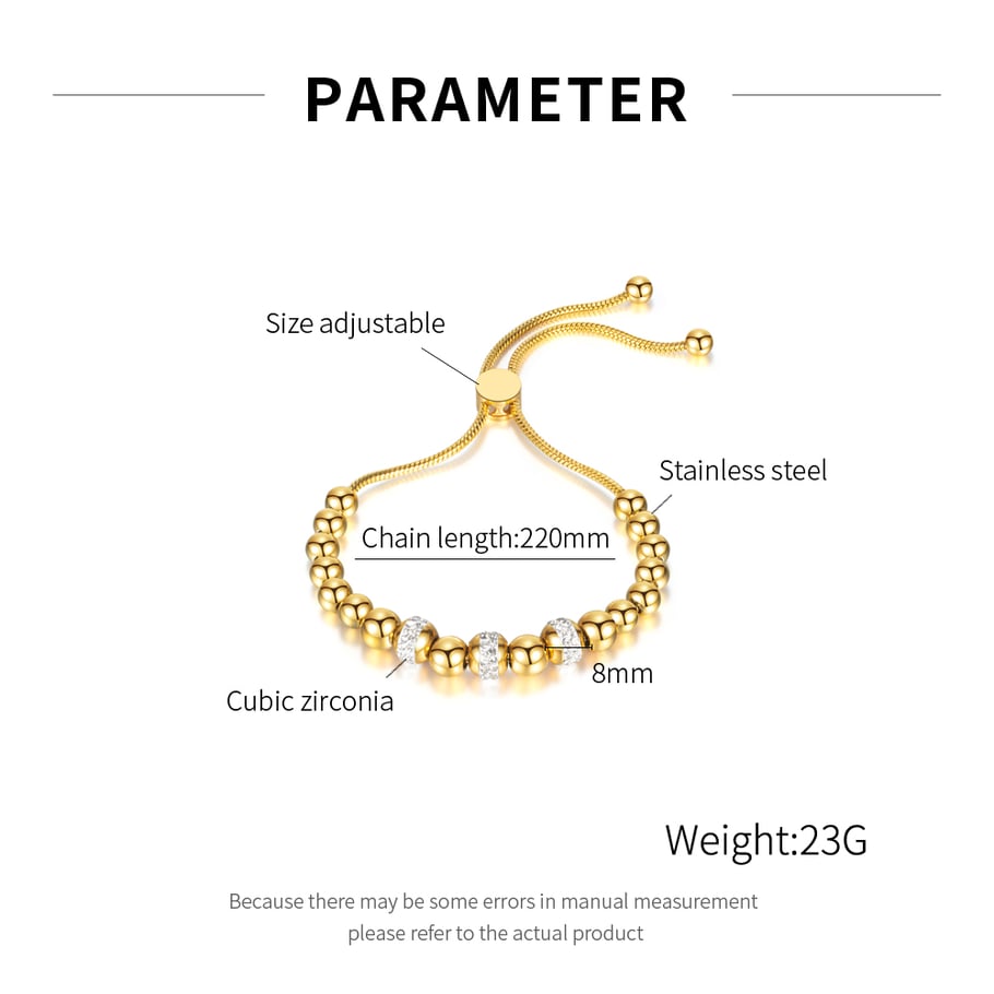 1 bracelet quotidien en acier inoxydable doré pour femme avec perles Image6