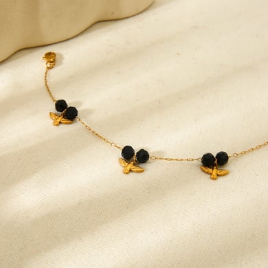 Pulseras de acero inoxidable para mujer con temática de cereza y fruta de moda h5 Imagen4