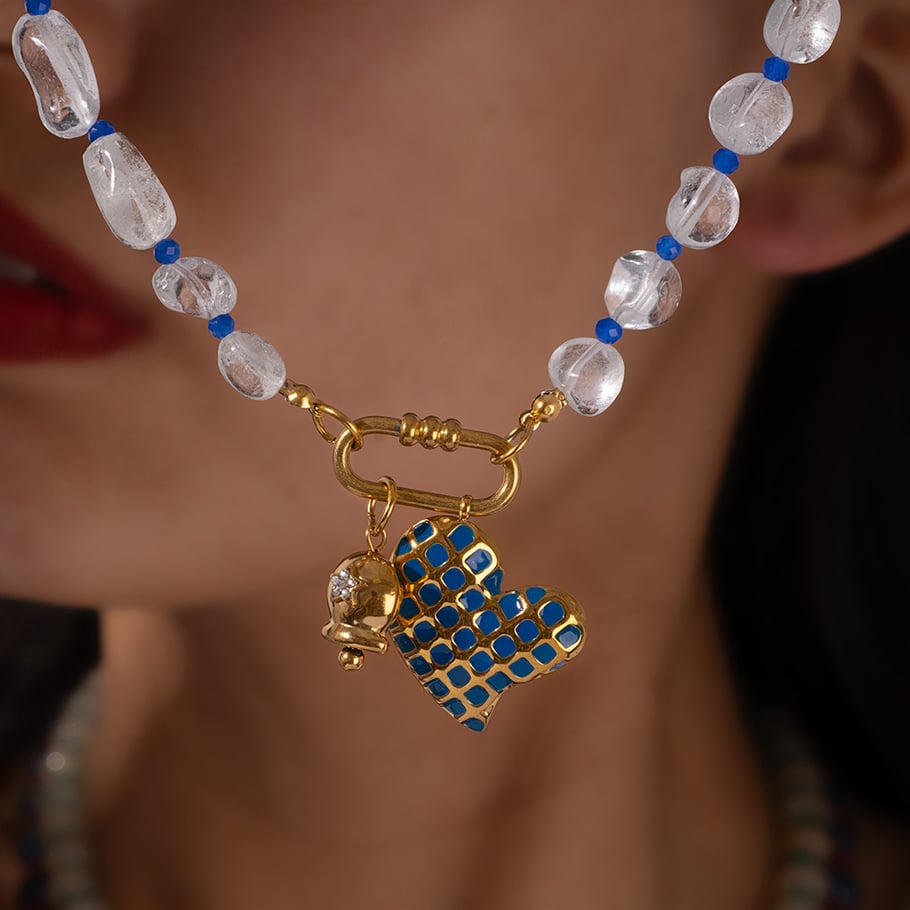 1 Paar romantische Serie Sweet Heart Edelstahl Gold Farbe Damen Anhänger Halsketten Bild7