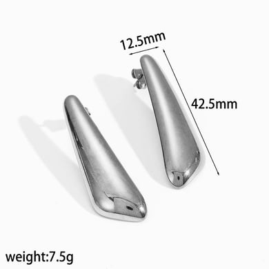 Stainless Steel Gold Color Stud Earrings h5 