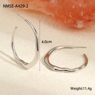 NMSE-A429-2 Düzensiz küpe çelik rengi Resim9
