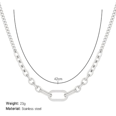 Classic Squircle Chain Stainless Steel Gold Color Women's Chain Necklaces h5 Picture2