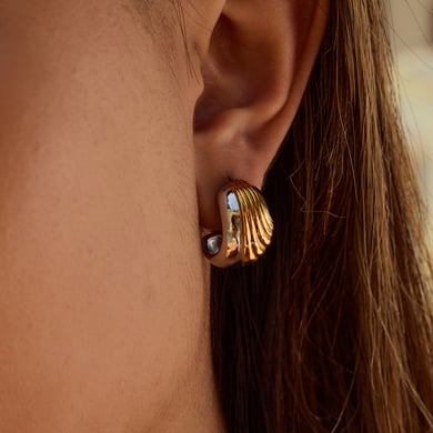 Simple Geometric Stainless Steel Mixed Color Stud Earrings h5 Picture2