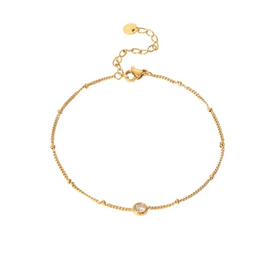 1 Paar tägliche geometrische Fußkettchen aus Edelstahl in Goldfarbe mit Strasssteinen h5 Bild5