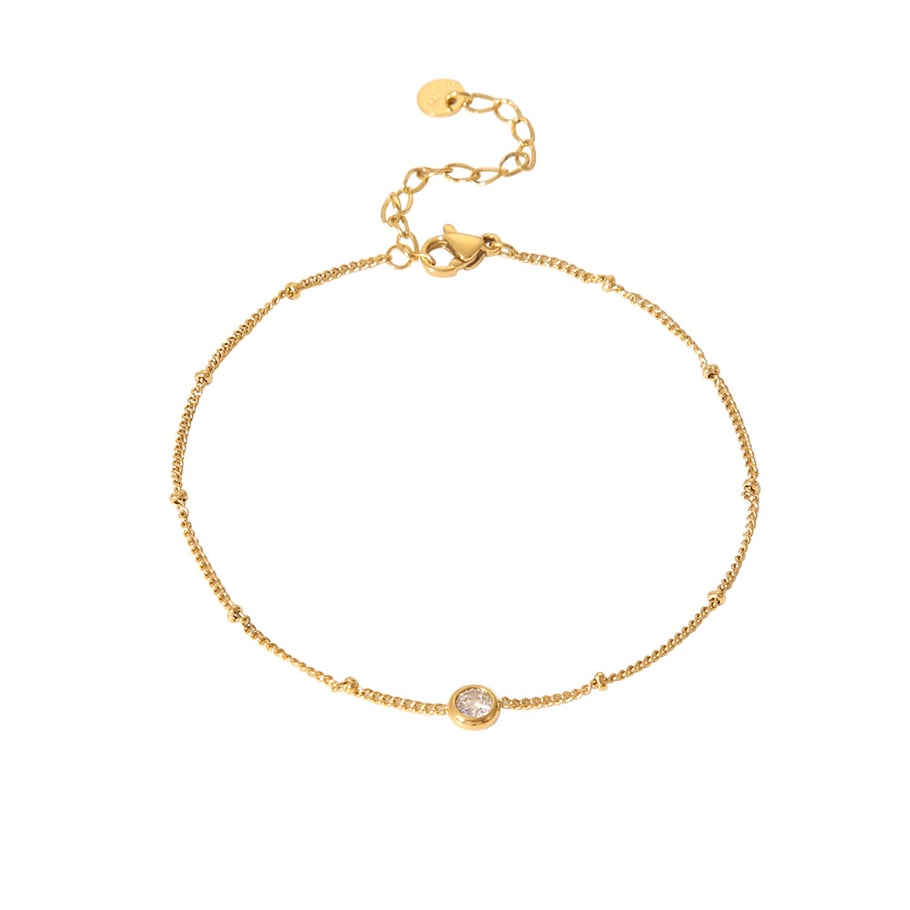 1 Paar tägliche geometrische Fußkettchen aus Edelstahl in Goldfarbe mit Strasssteinen Bild5