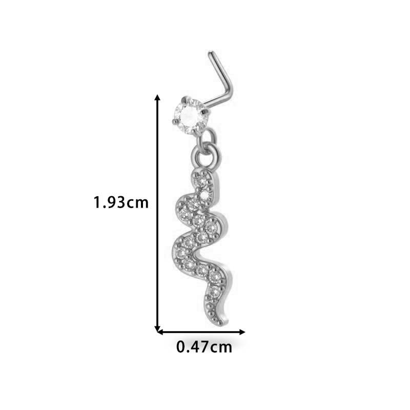 1 paire de piercings de nez pour femme en forme de cœur simple, couleur cuivre et or, zircone Image2