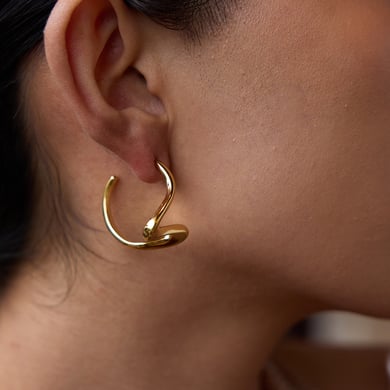 Boucles d&#39;oreilles pendantes simples en acier inoxydable couleur or h5 Image4