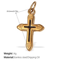 PJ524BKG Black Drop Oil Gold Pendant Picture6