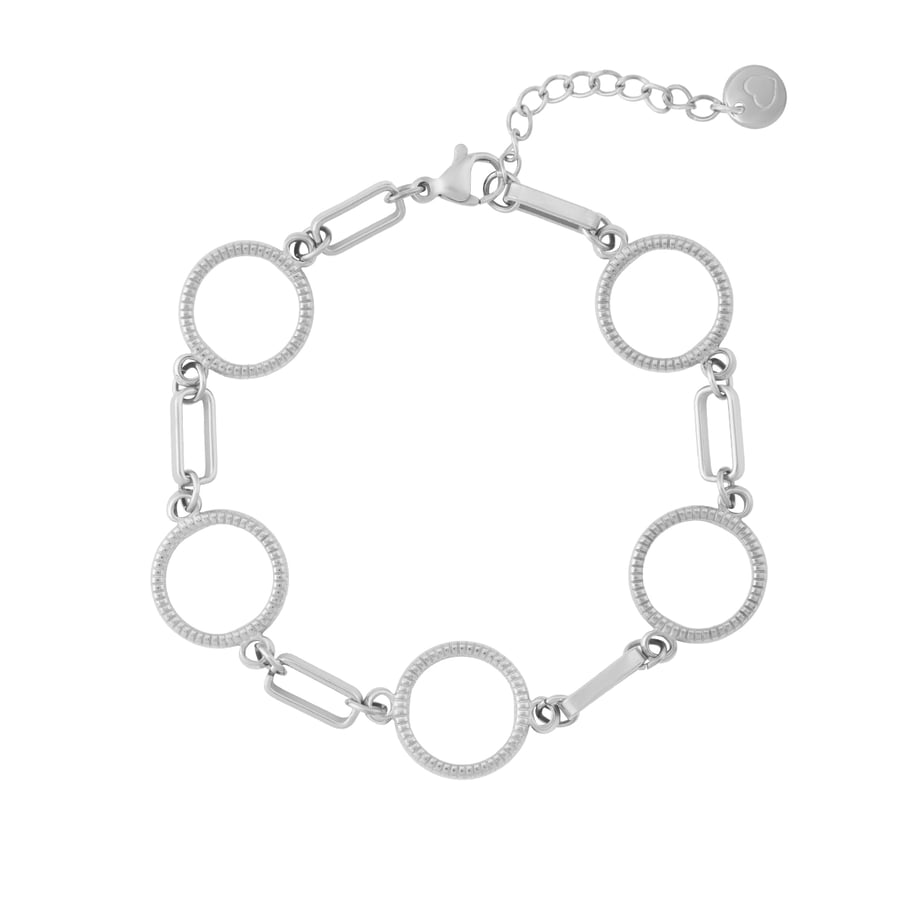 Ringförmige Patchwork-geometrische Edelstahl-Goldfarben-Damen-Kettenarmbänder 