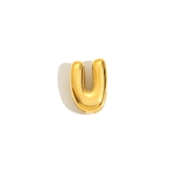 Halskette mit hohlem kleinen Buchstabenanhänger – Gold – U Bild47
