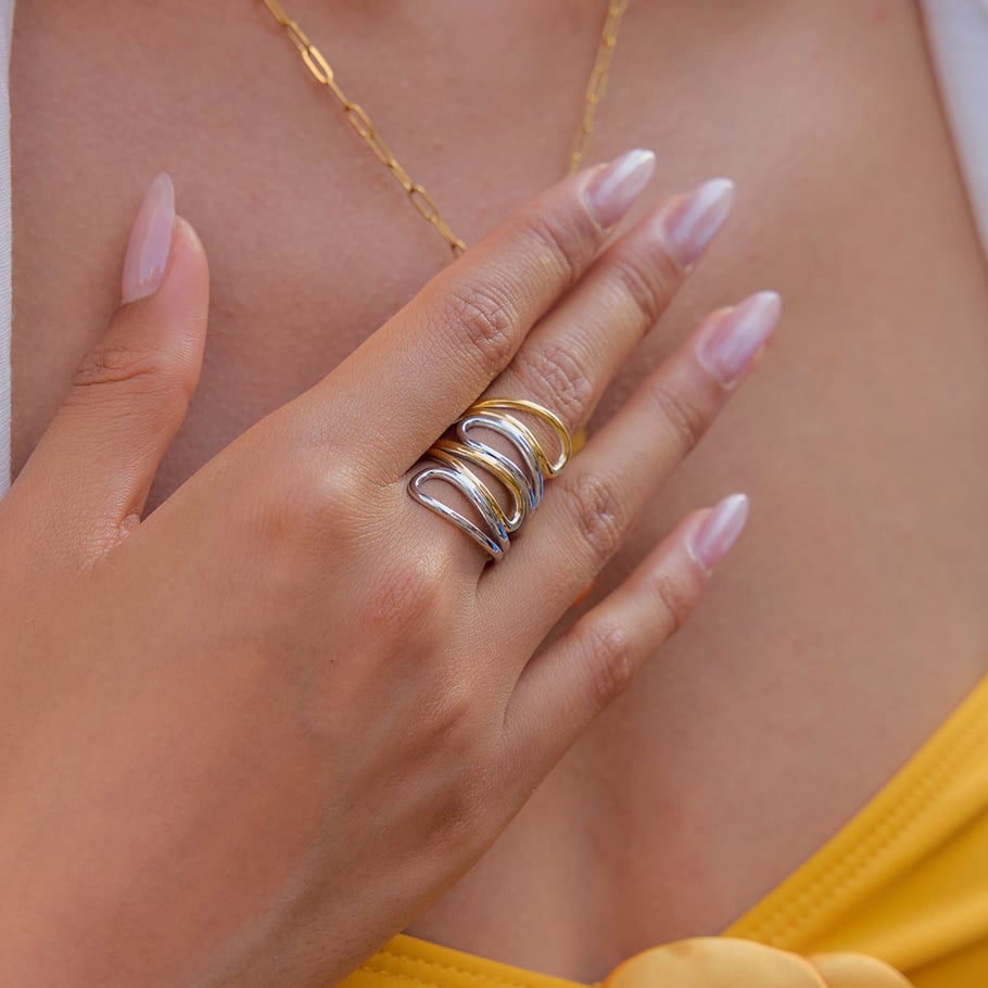Stainless Steel Mixed Color Minimalist Rings Picture6