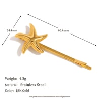 Single Starfish Hairpin - Gold Picture3
