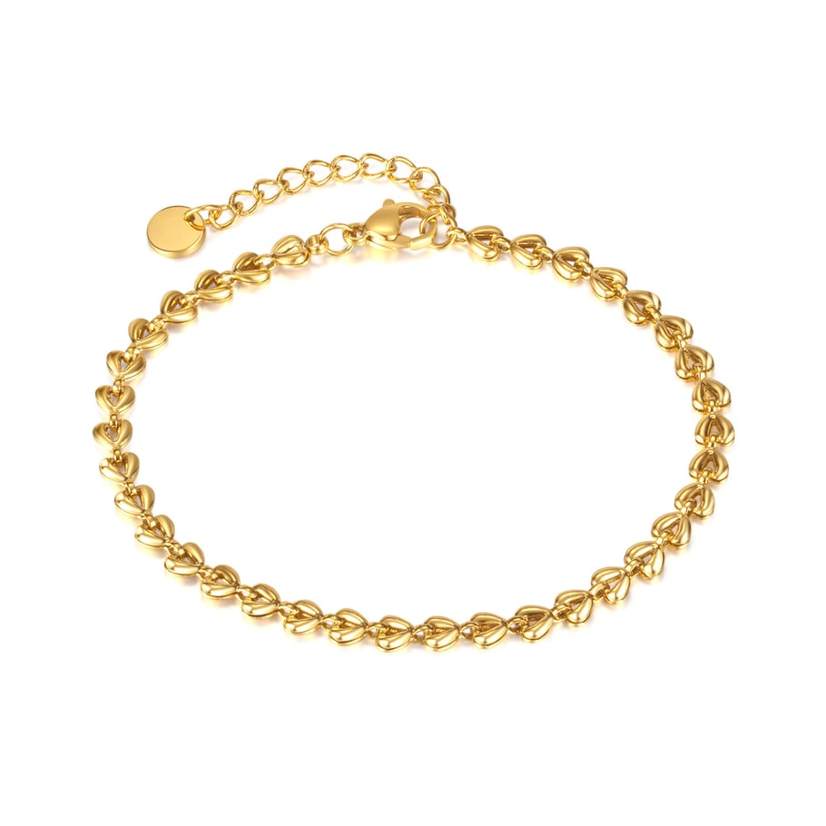 Bracelet chaîne géométrique en acier inoxydable doré pour femme, série simple, 1 pièce 