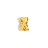 Halskette mit hohlem kleinen Buchstabenanhänger – Gold – X Bild50