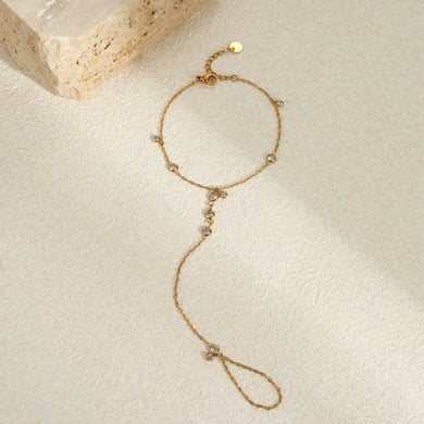 1 Paar einfache Serie elegante Kette Edelstahl Gold Farbe Damen Kettenarmbänder h5 Bild4
