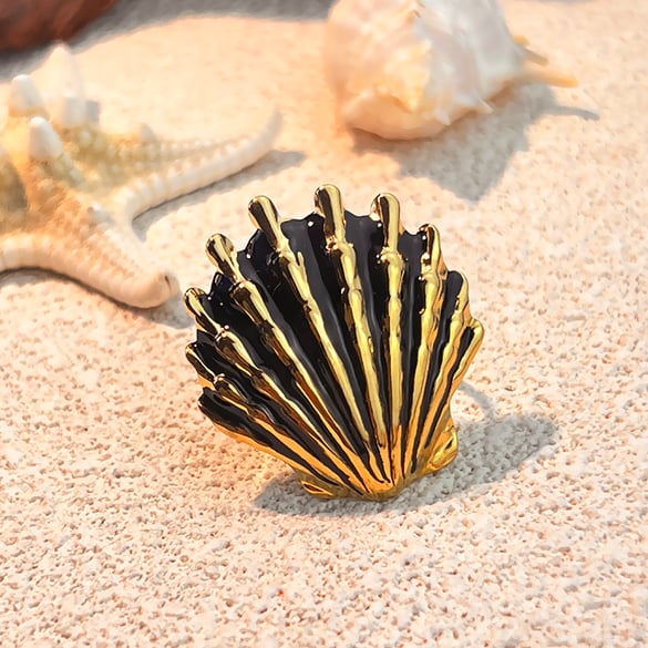 Anello con conchiglia in acciaio inossidabile 2