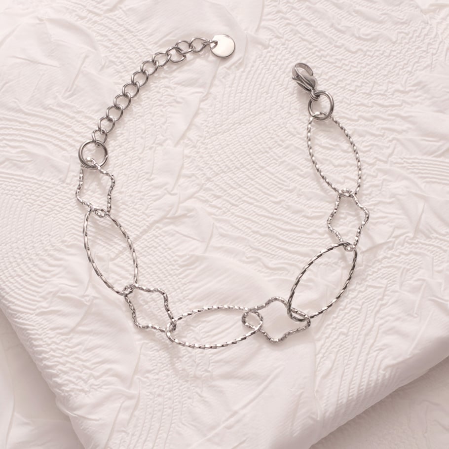 Sophisticated Oval Stainless Steel Gold Color Women's Charm Bracelets h5Picture5