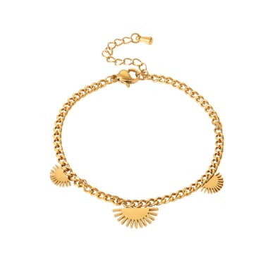 Pulseras de acero inoxidable color dorado con corazón diario de la serie Simple h5 Imagen5
