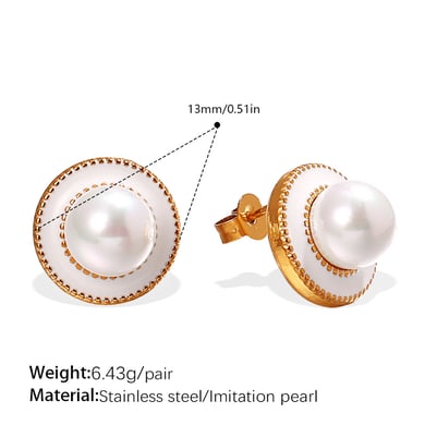 Elegante Ohrstecker aus Edelstahl in Goldfarbe h5 
