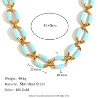 Collana a catena fatta a mano con gocce di olio - Jinlan Immagine2