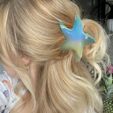 Pinces à cheveux pour femme en résine motif étoile de mer dégradée h5 Image2