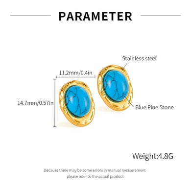 1 par de pendientes de botón de acero inoxidable dorados con diseño geométrico informal de serie simple para mujer h5 Imagen7