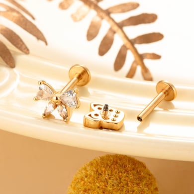 1 Pair Simple Series Simple Heart Copper   Gold Color  Zircon Women's Piercings Earrings h5 Picture7