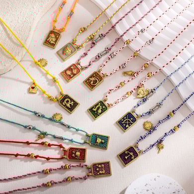 1 Çift Romantik Seri Retro Geometrik Paslanmaz Çelik Altın Rengi Kadın Kolye h5 Resim3