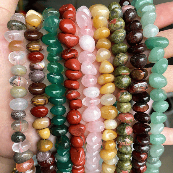 1 cadena de cuentas de piedra natural con forma especial e informal 2