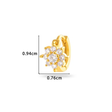 1 Piece Simple Series Simple Heart Copper   Gold Color  Zircon Women's Hoop Earrings h5 Picture2