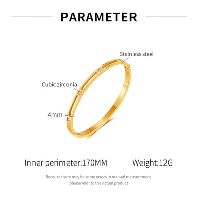 1 Piece Simple Series Daily Stainless Steel Women's Bangles h5 Picture7