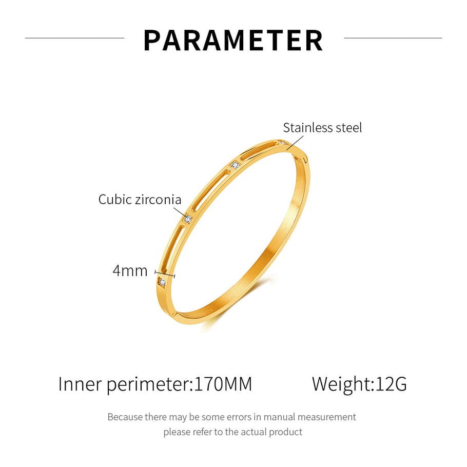 1 Piece Simple Series Daily Stainless Steel Women's Bangles Picture7