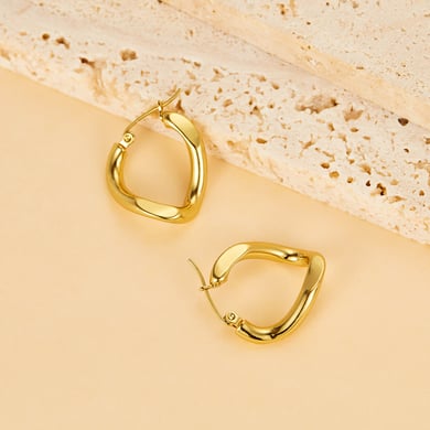 1 Paar einfache Serie süße geometrische Edelstahl Gold Farbe Damen Ohrstecker h5 Bild4