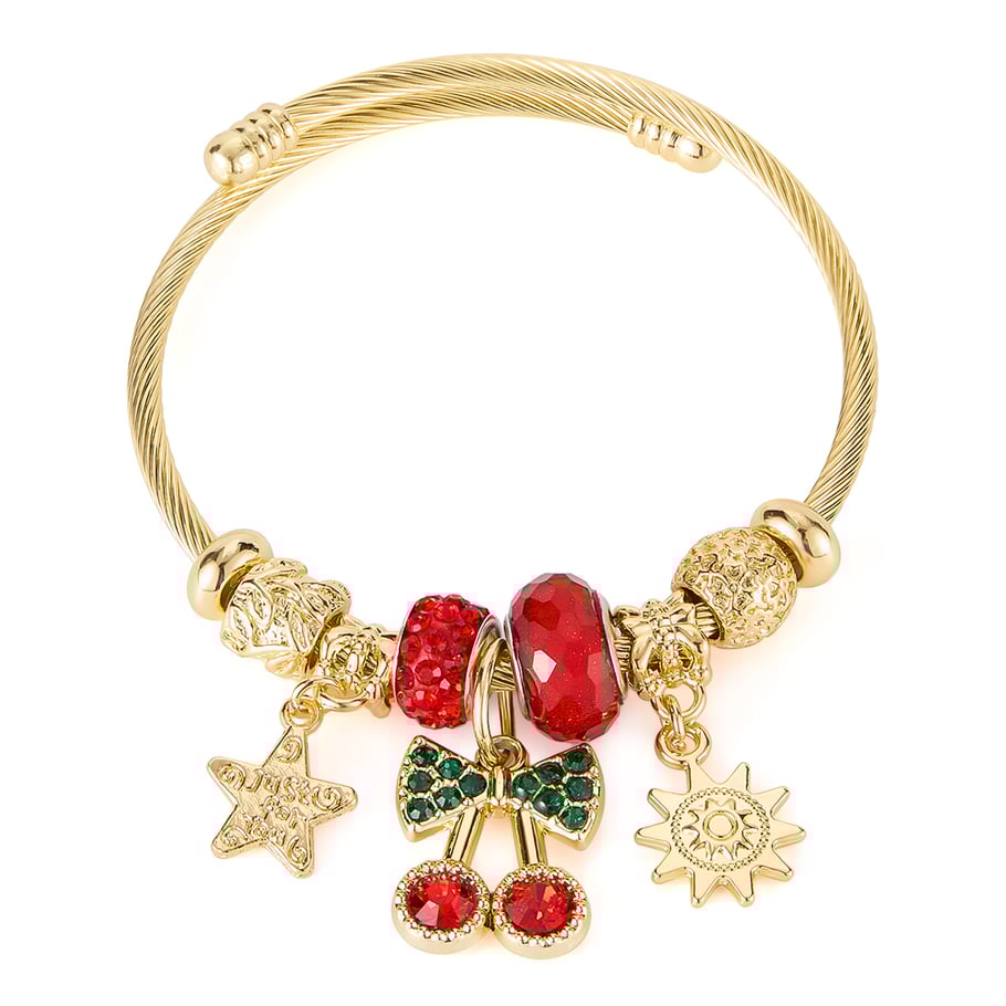 Süße Kirsche Gold Farbe Manschette Armbänder 