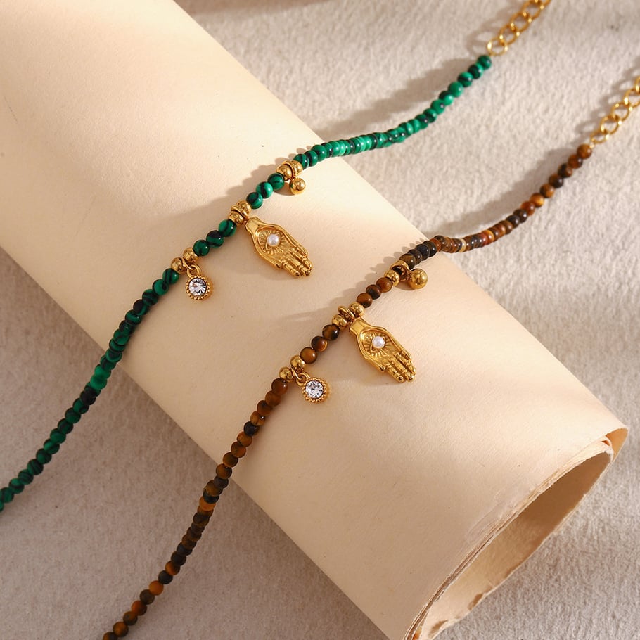 Braccialetti in acciaio inossidabile con ciondolo retrò di lusso da 1 pezzo Immagine3