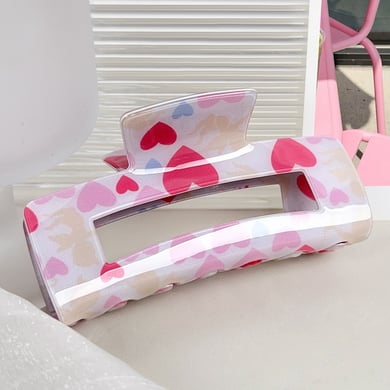 1 Paar Simple Series Elegante Herz-PVC-Haarklammern für Damen h5 