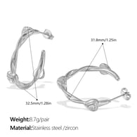 EH1041WES Pendientes de plata con circonitas blancas Imagen2