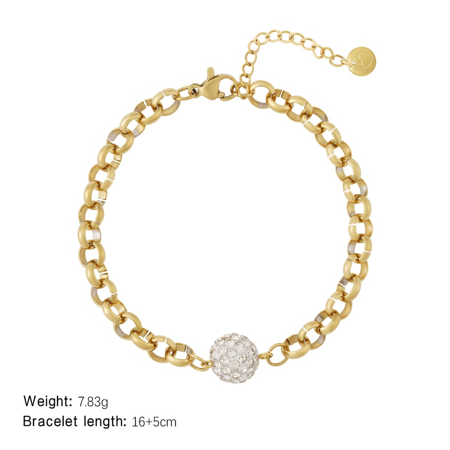 Sparkling Chain Stainless Steel Gold Color Women's Charm Bracelets Picture2