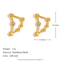 Pendientes de diamantes del zodiaco - Capricornio Imagen2