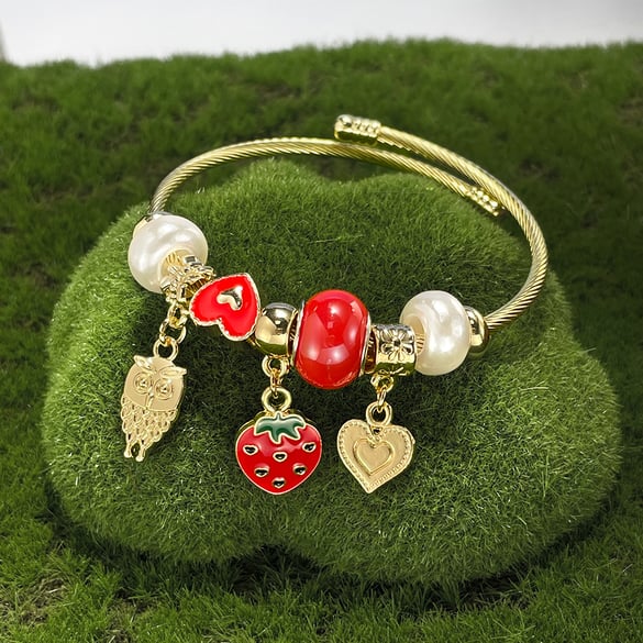 Erdbeere Gold Farbe Manschette Armbänder