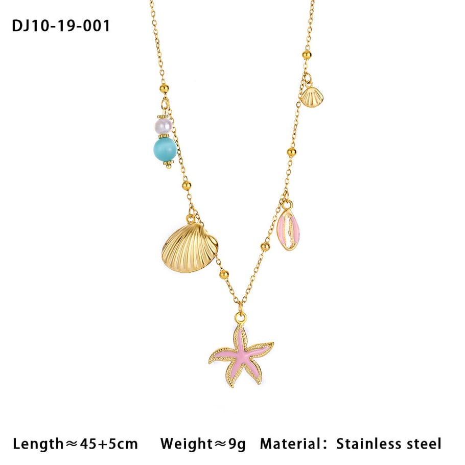 Classic Starfish Colorful Gold Color Women's Pendant Necklaces Picture2