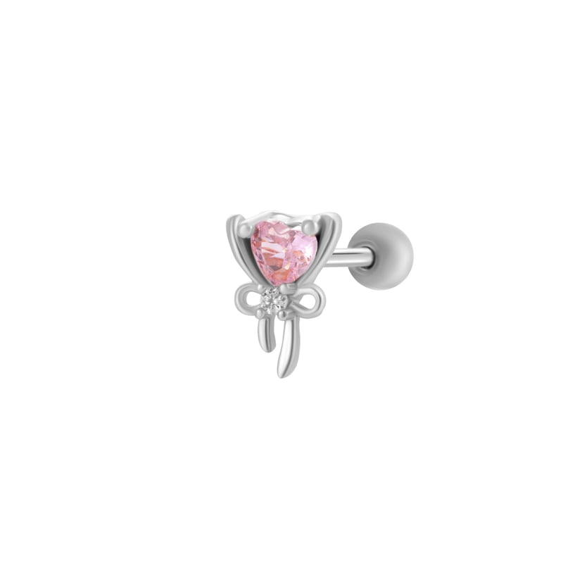 1 Pair Simple Series Simple Heart Copper   Gold Color  Zircon Women's Piercings Earrings 
