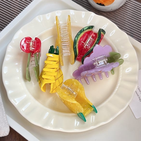Cute Cherry - themed Fruit Series Acetate Hair Claws 2
