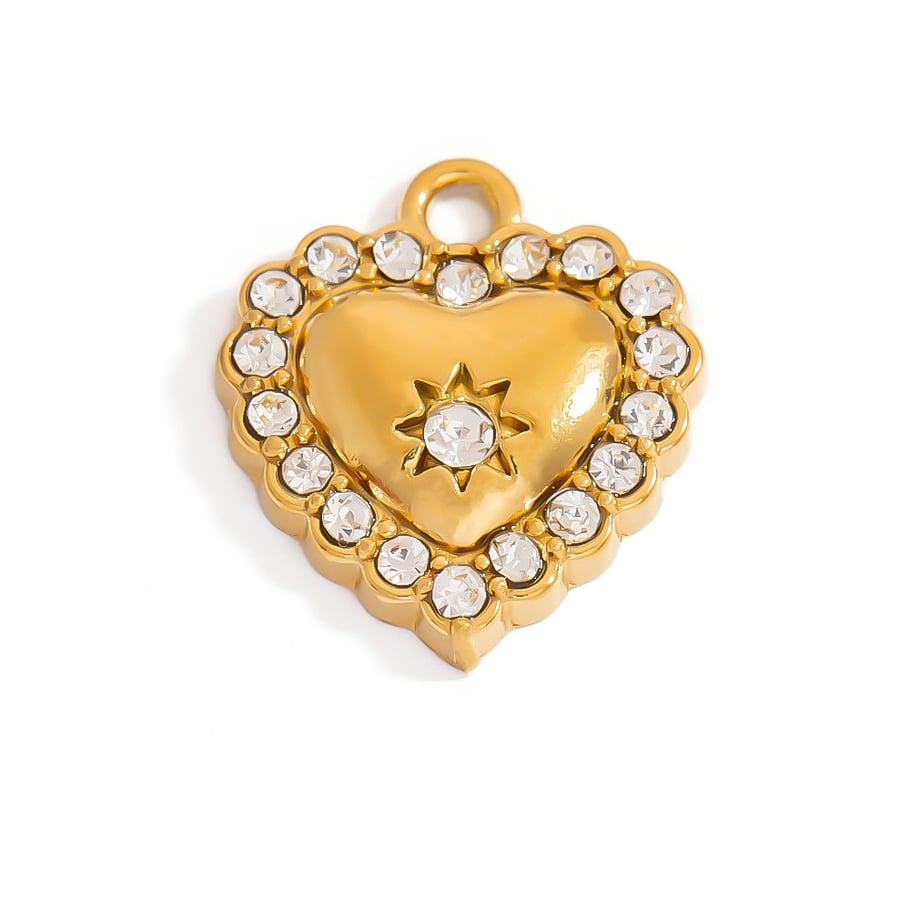 Glänzende Blume Edelstahl Gold Farbe frauen Anhänger h5Bild5