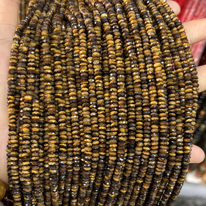 1 Strang exquisiter Schmuckperlen aus Naturstein (Durchmesser: 2 x 4 mm) 