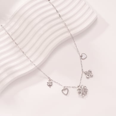 Romantische bloemen roestvrij staal goudkleurige dames hanger kettingen h5 Afbeelding4