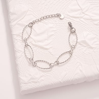 Bracelets à breloques ovales délicats en acier inoxydable couleur or pour femmes h5 Image4