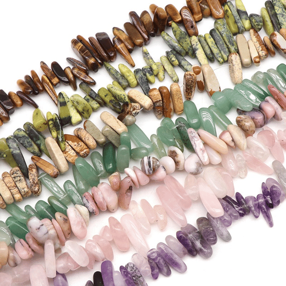 1 chaîne de perles en pierre naturelle de forme décontractée en cristal classique