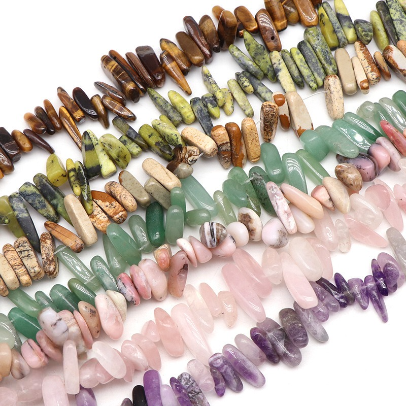 1 chaîne de perles en pierre naturelle de forme classique et décontractée (taille des perles : 15-23 mm x 5-8 mm) Image2