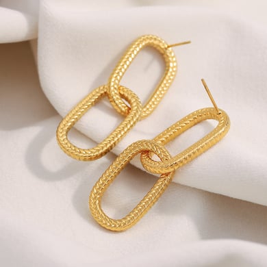Pendientes casuales de acero inoxidable de color sólido para mujer h5 Imagen4